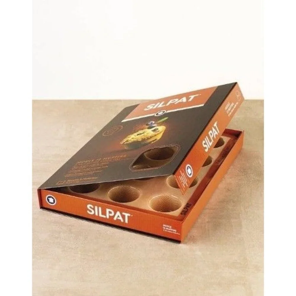 Silpat 12 Cup Muffin Mold Baking Mat Silicone Nonstick Baking Tray NEW